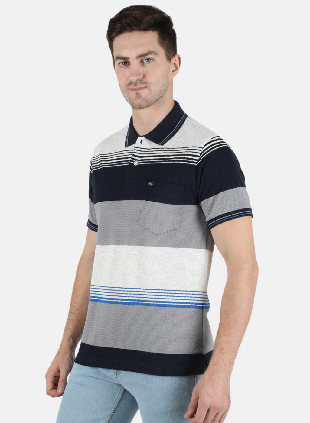 Men Blue Stripe T-Shirt