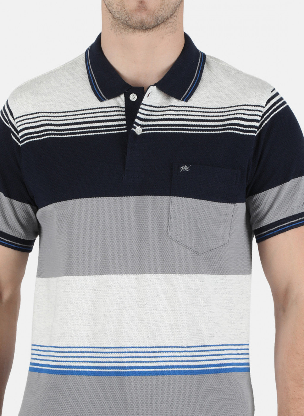 Men Blue Stripe T-Shirt