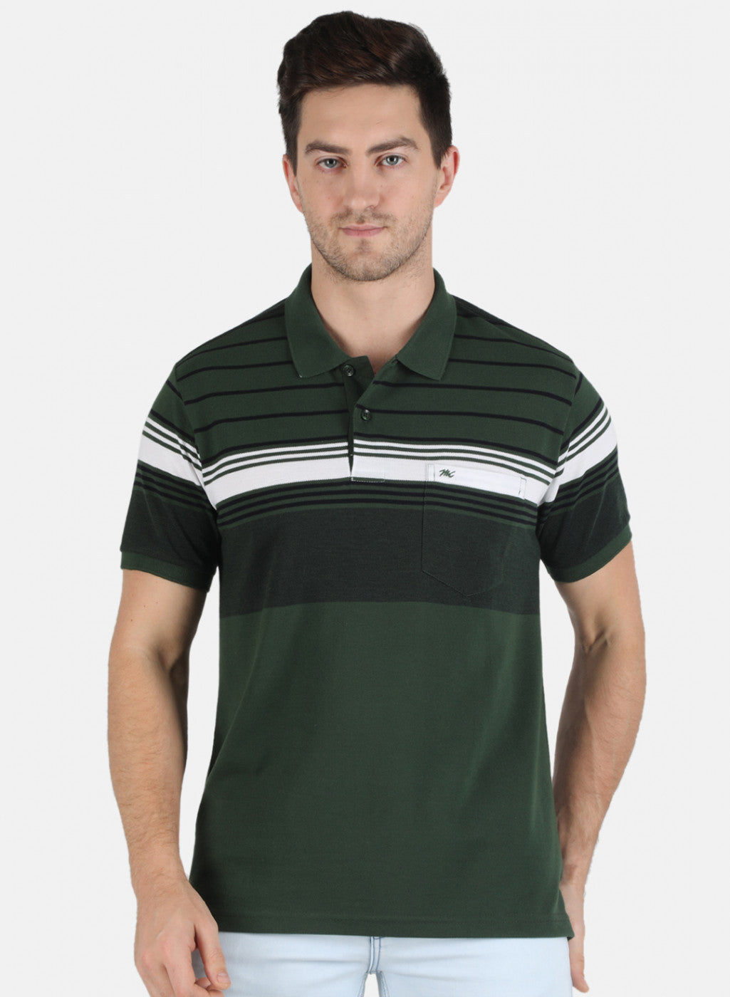 Men Green Stripe T-Shirt