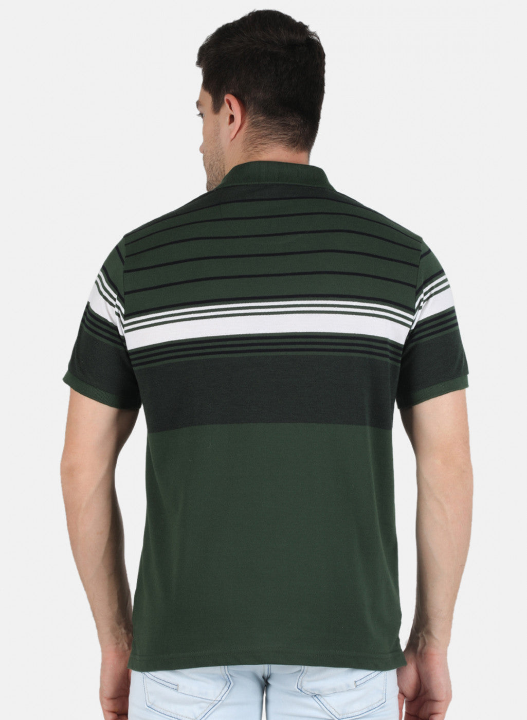 Men Green Stripe T-Shirt