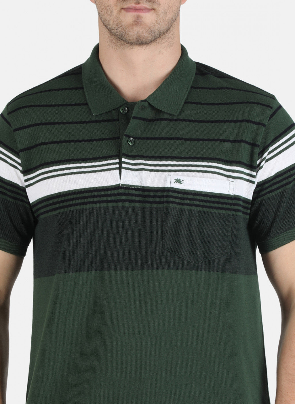 Men Green Stripe T-Shirt