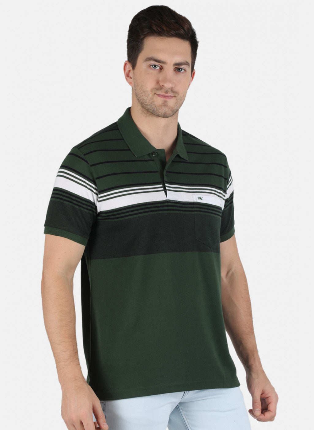 Men Green Stripe T-Shirt