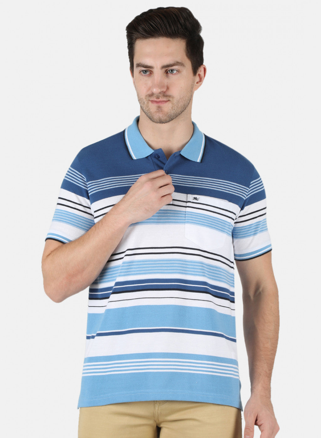 Men Blue Stripe T-Shirt