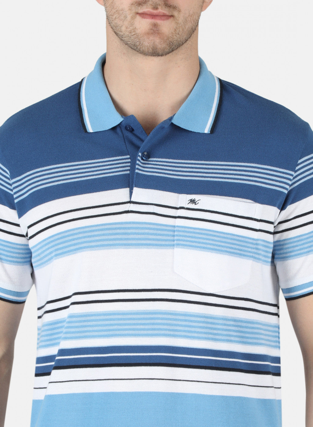 Men Blue Stripe T-Shirt