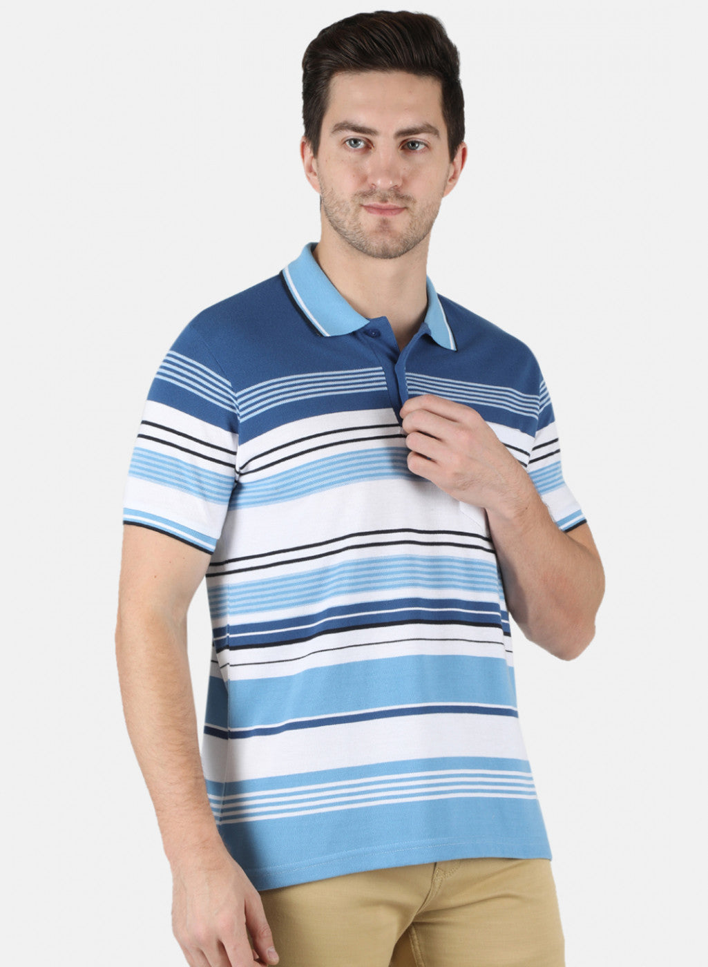 Men Blue Stripe T-Shirt