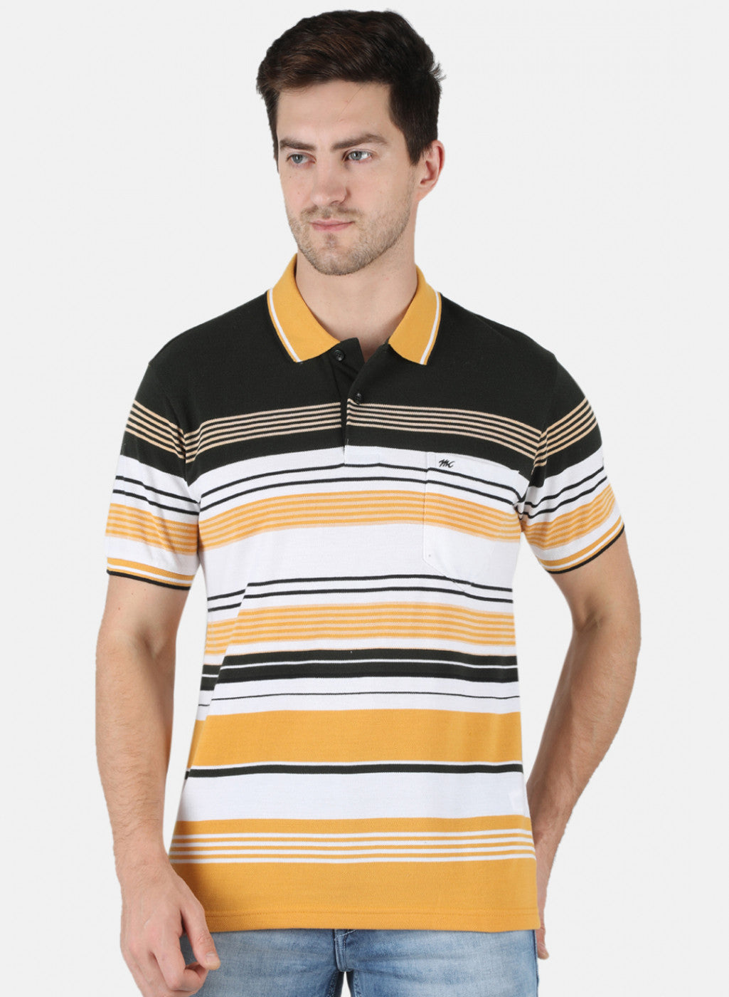 Men Yellow Stripe T-Shirt