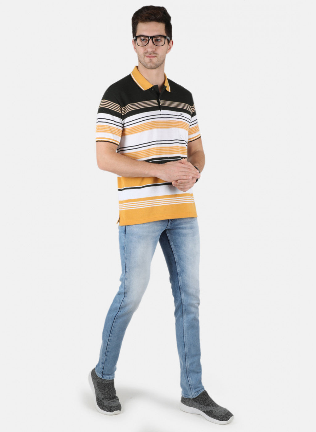 Men Yellow Stripe T-Shirt