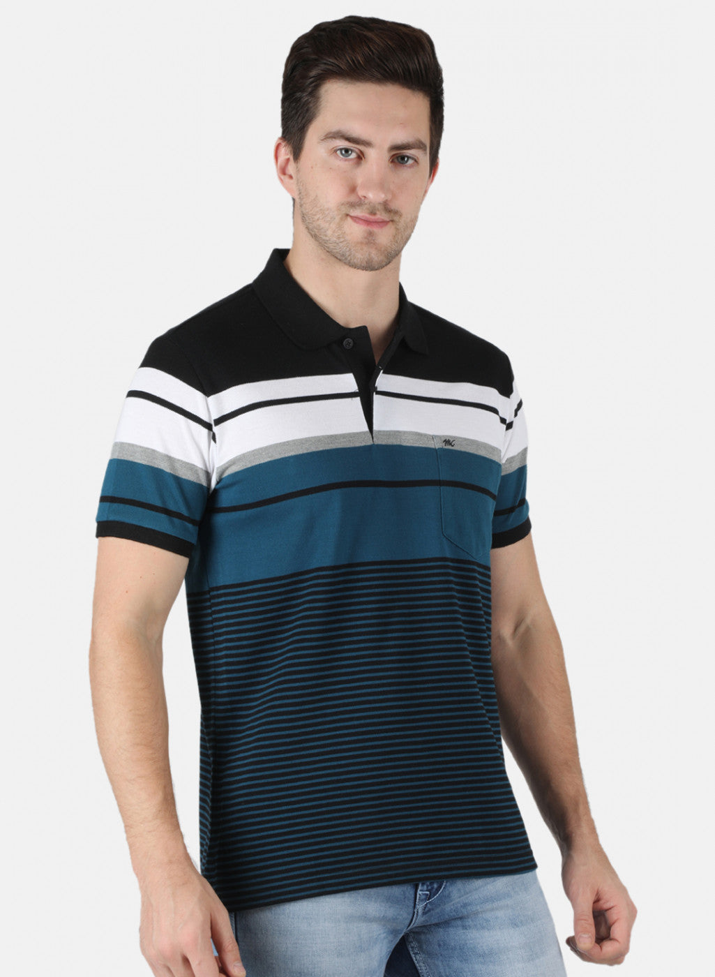 Men Blue Stripe T-Shirt