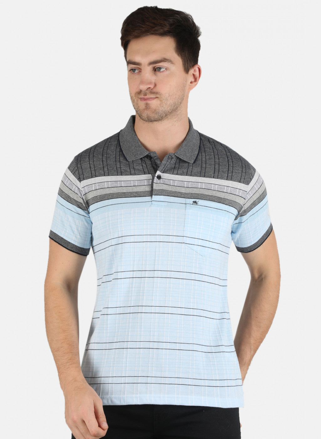 Men Blue Stripe T-Shirt