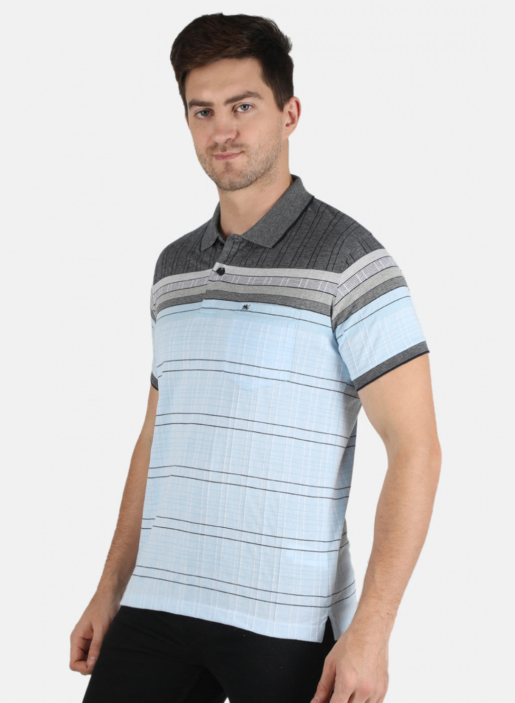 Men Blue Stripe T-Shirt