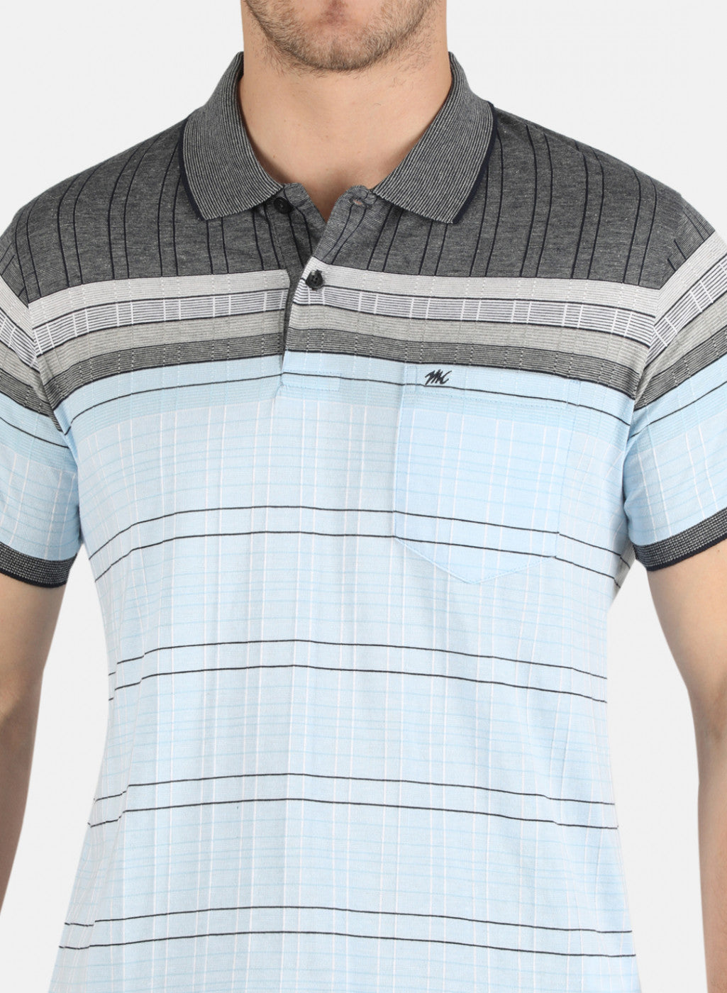 Men Blue Stripe T-Shirt
