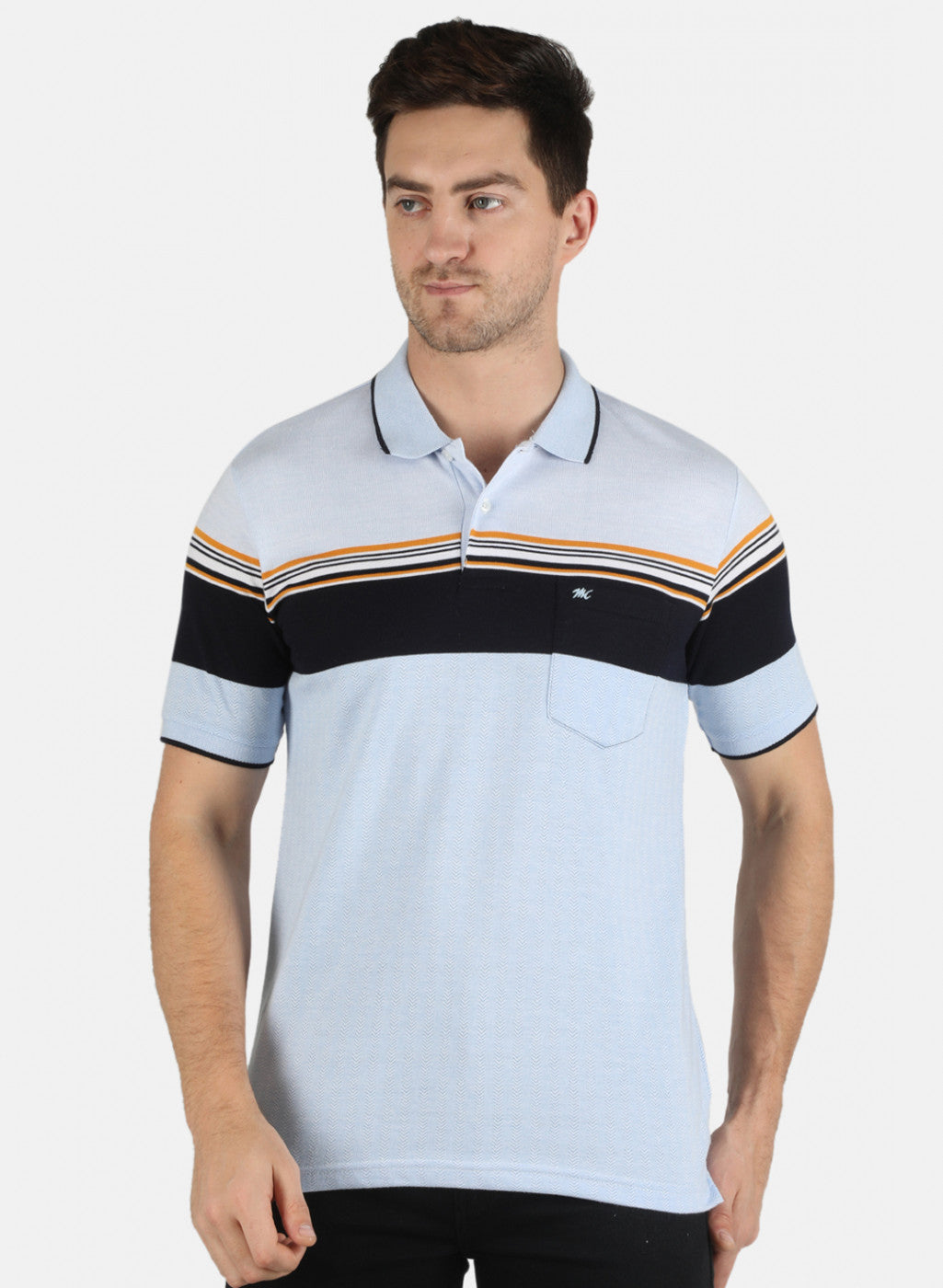 Men Blue Stripe T-Shirt