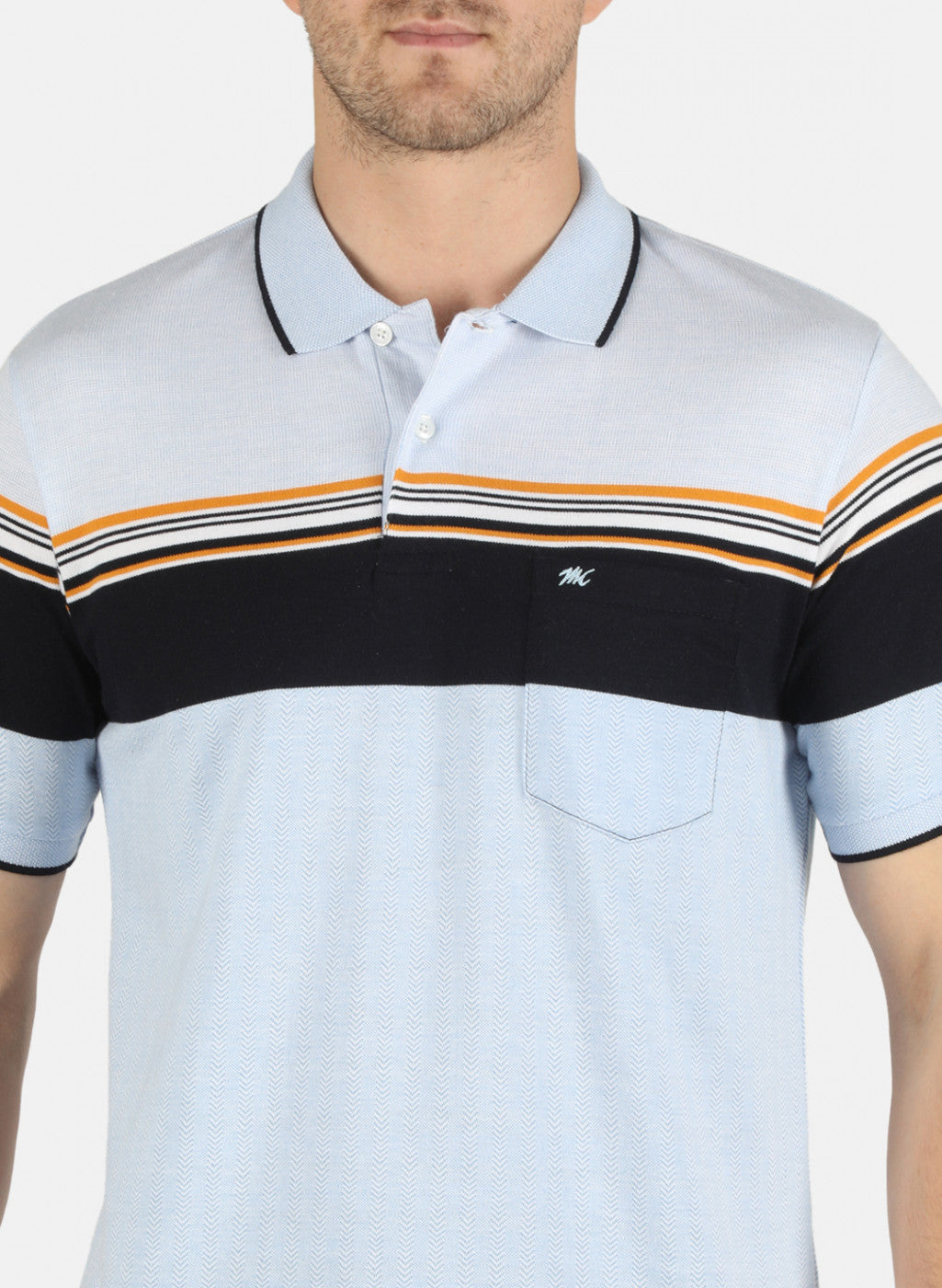 Men Blue Stripe T-Shirt