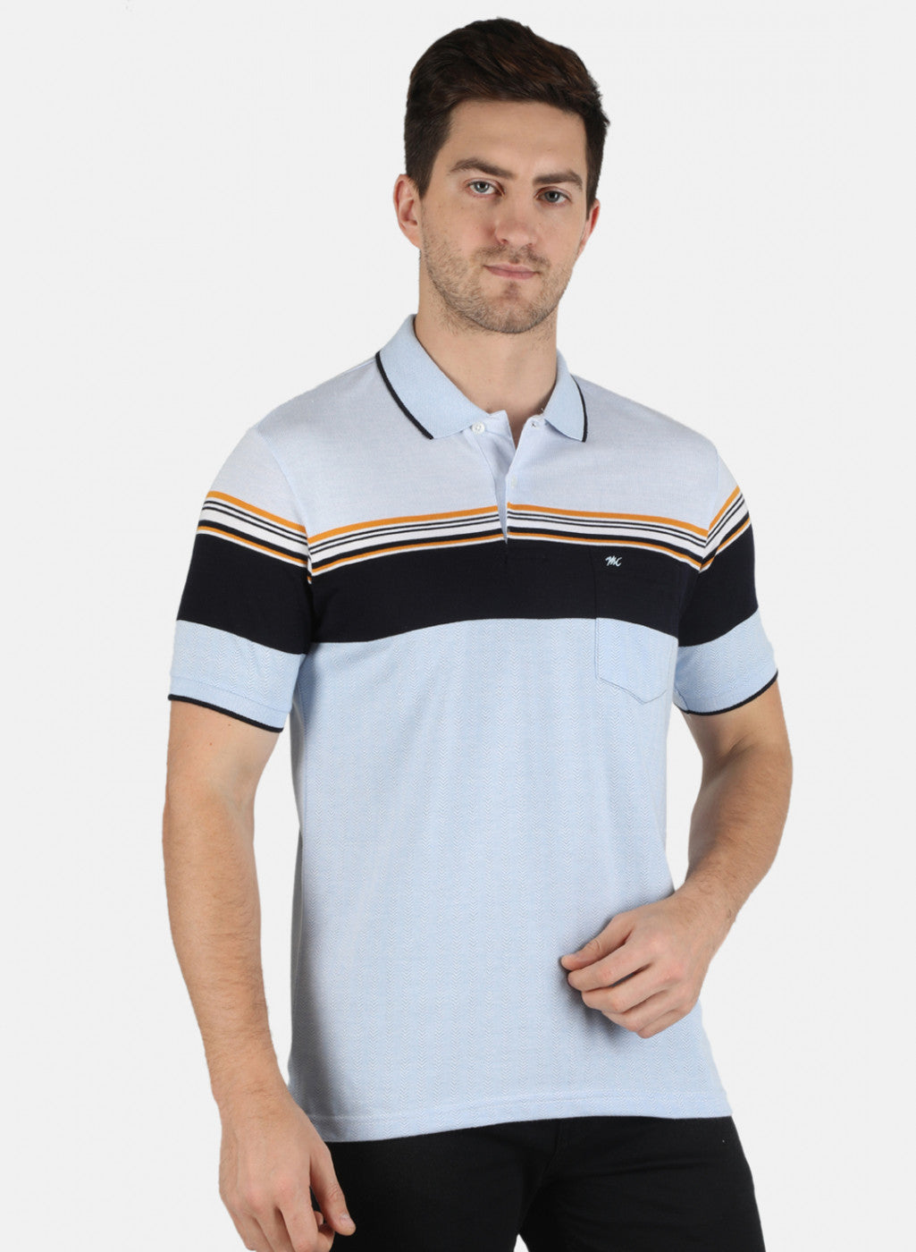 Men Blue Stripe T-Shirt