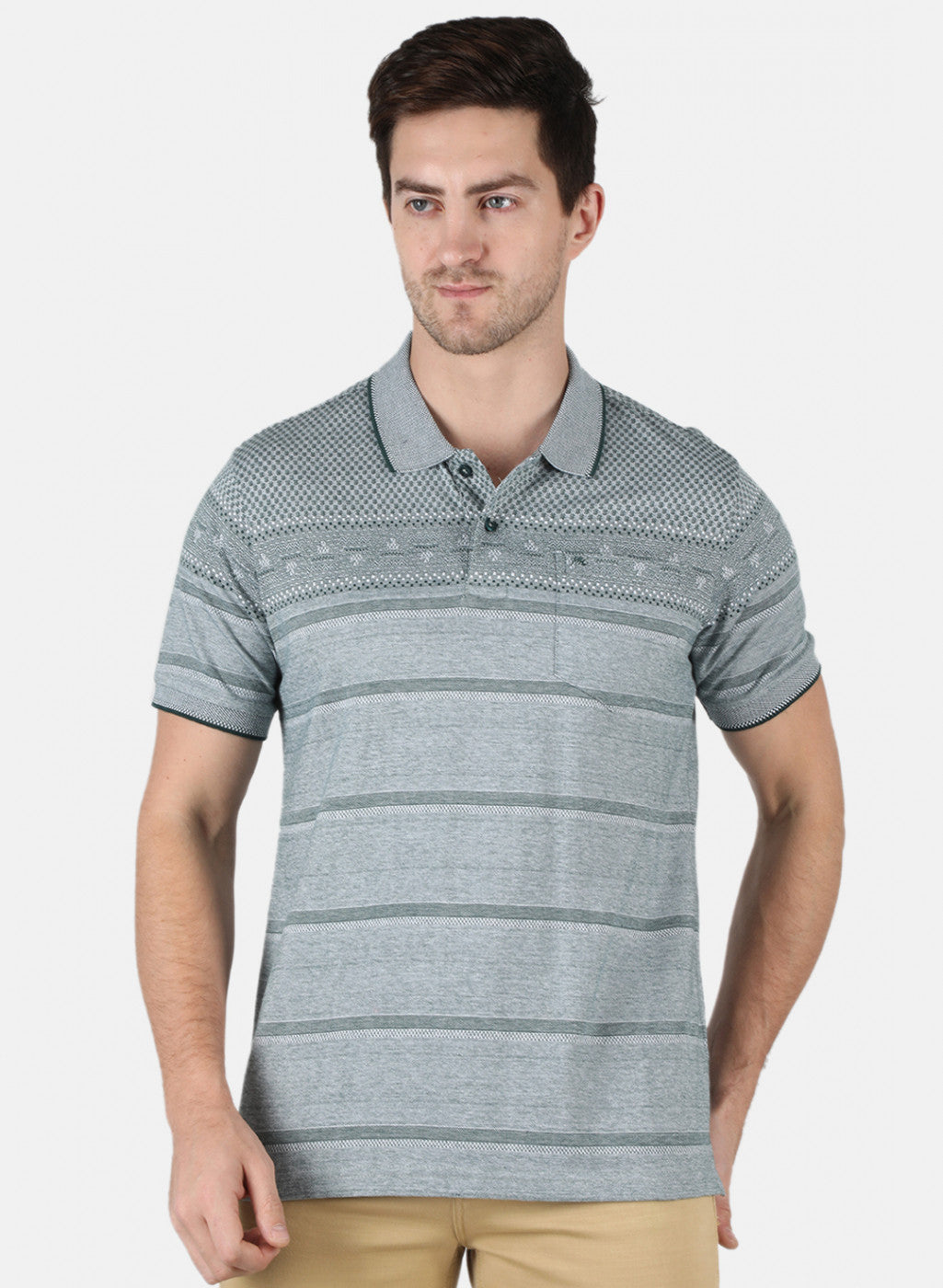 Men Green Stripe T-Shirt