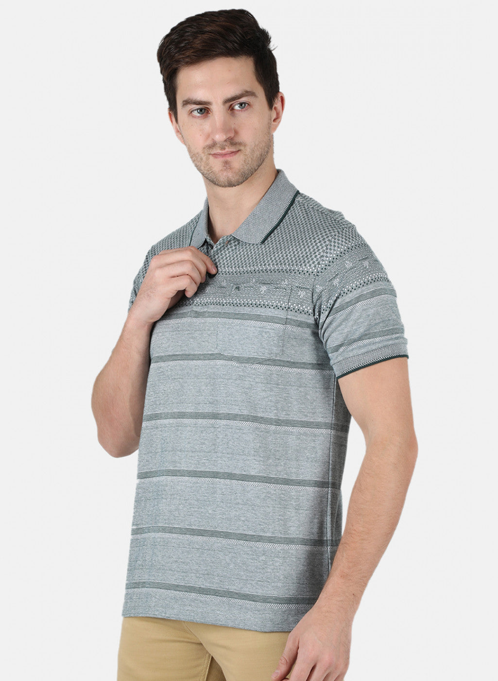 Men Green Stripe T-Shirt