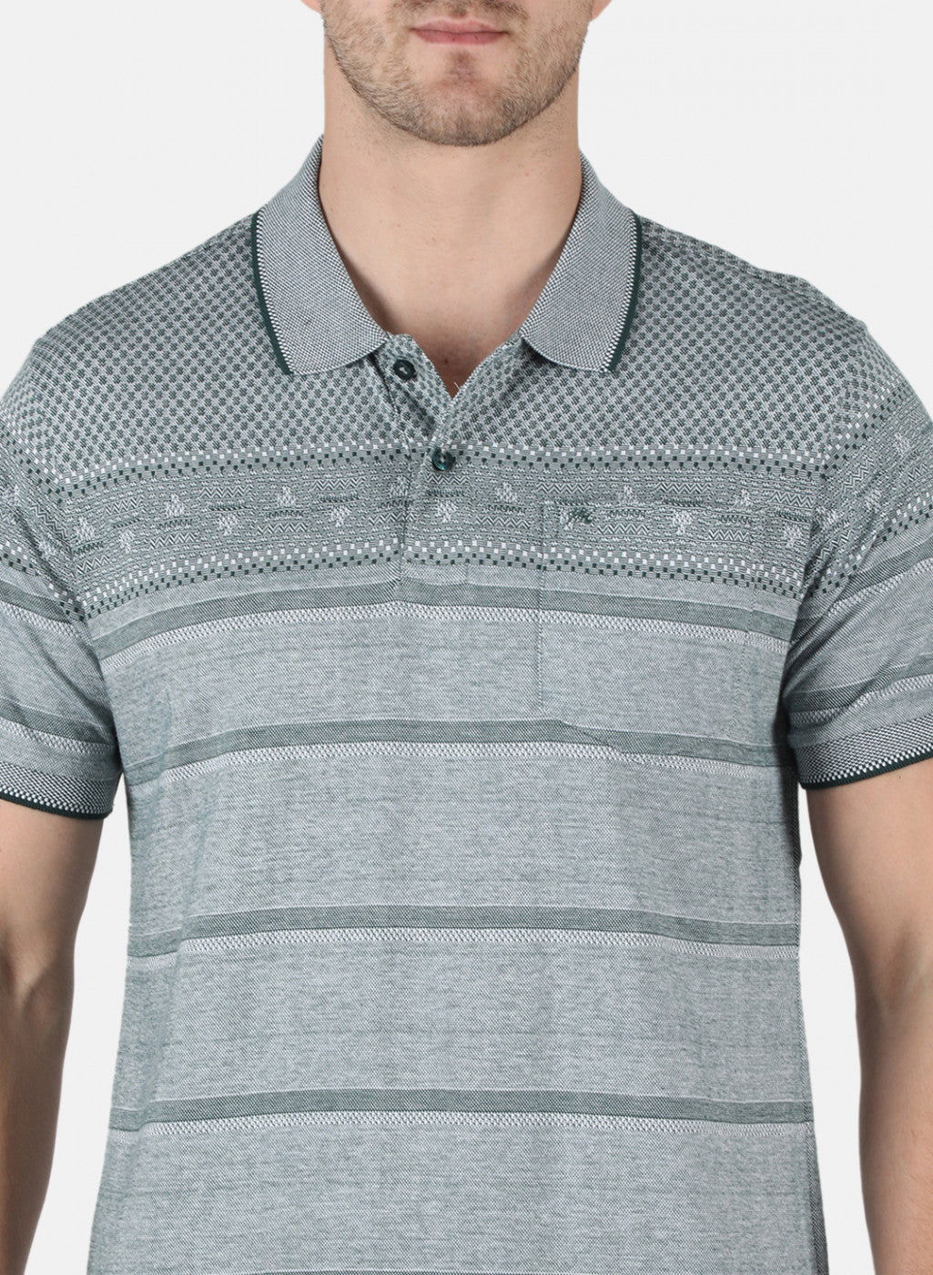 Men Green Stripe T-Shirt