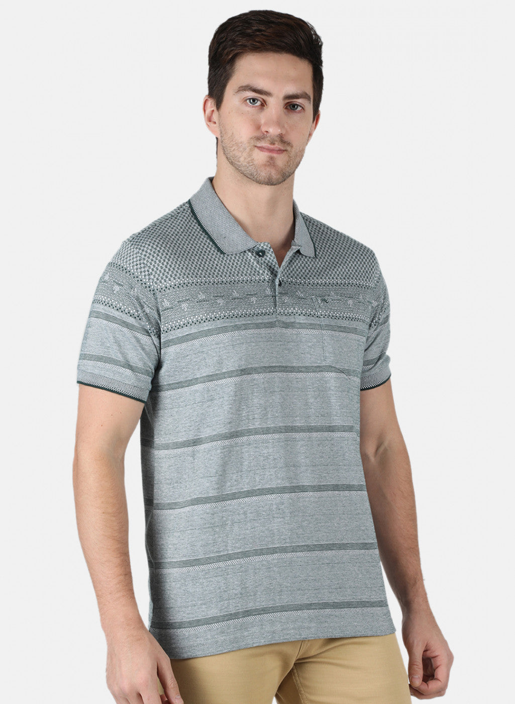 Men Green Stripe T-Shirt