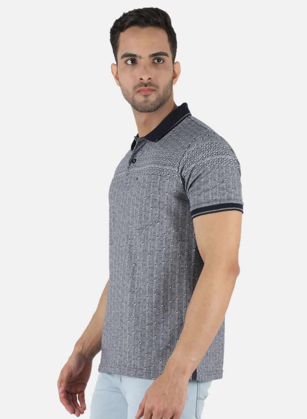 Men Blue Stripe T-Shirt