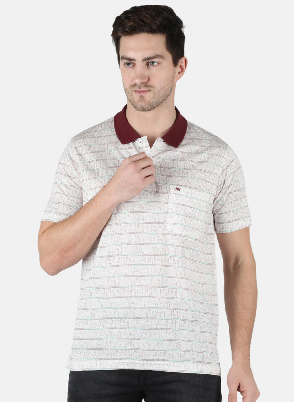 Men Maroon Stripe T-Shirt