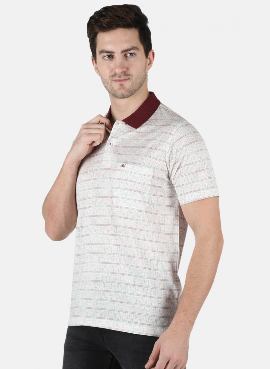 Men Maroon Stripe T-Shirt