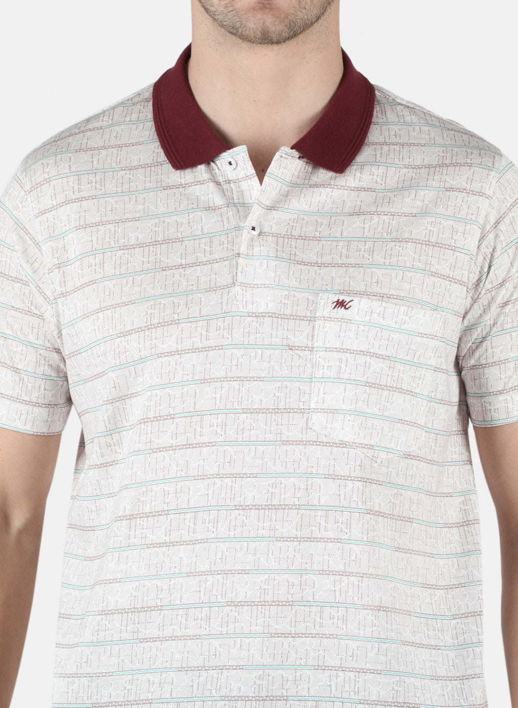 Men Maroon Stripe T-Shirt