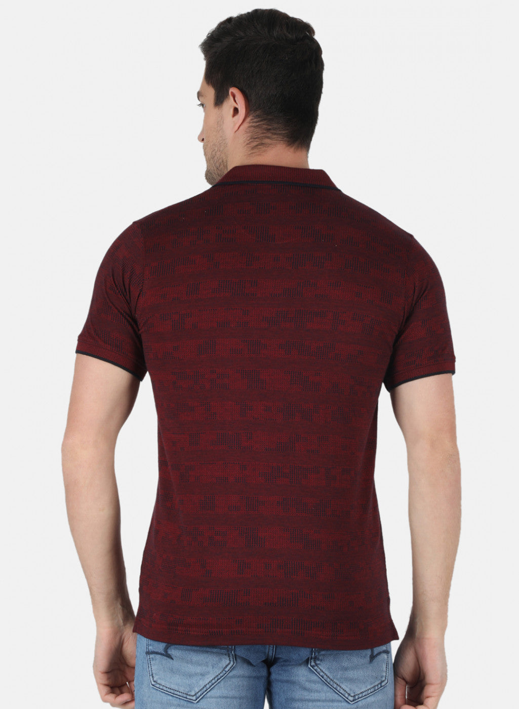 Men Maroon Stripe T-Shirt