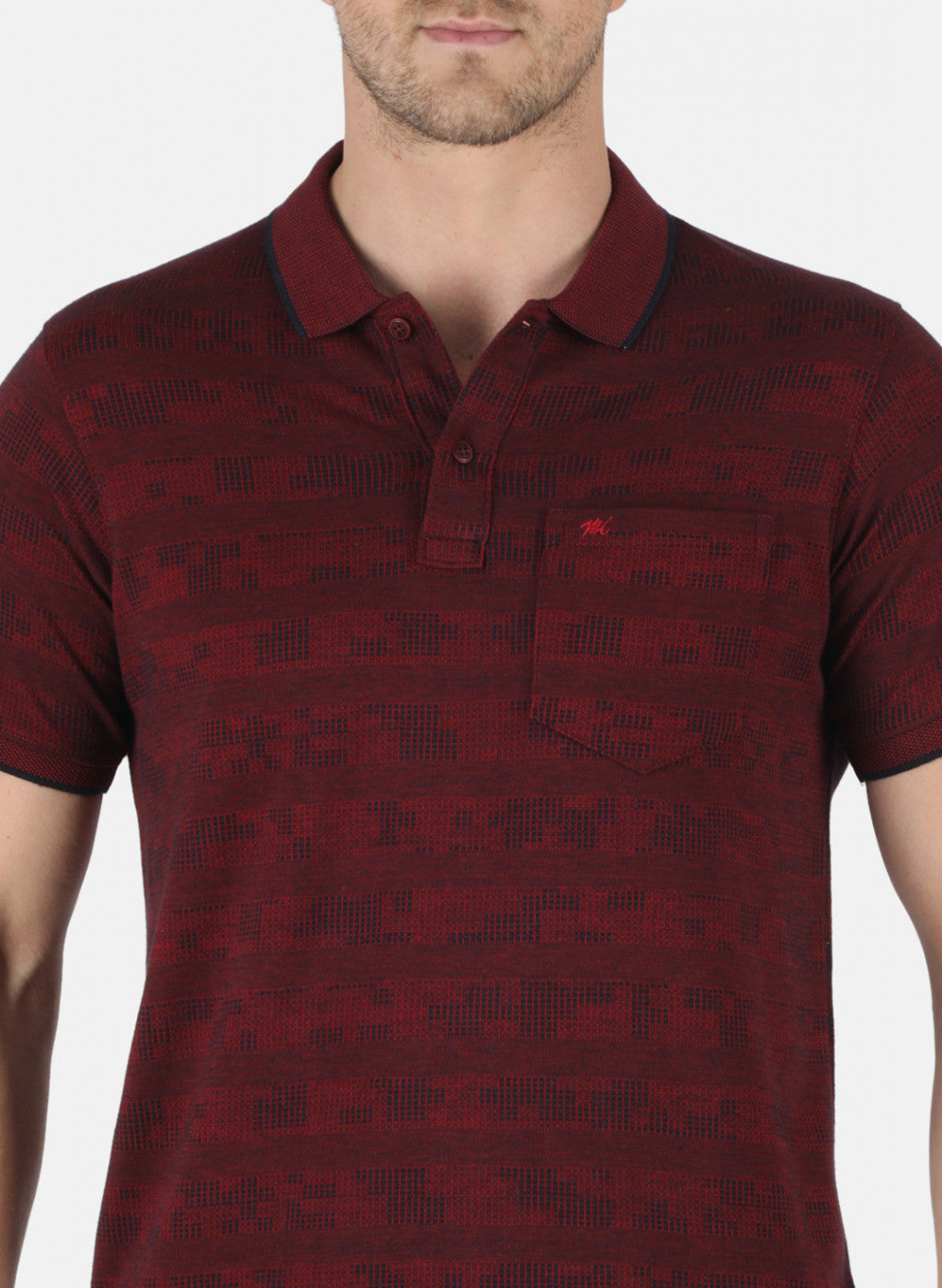 Men Maroon Stripe T-Shirt