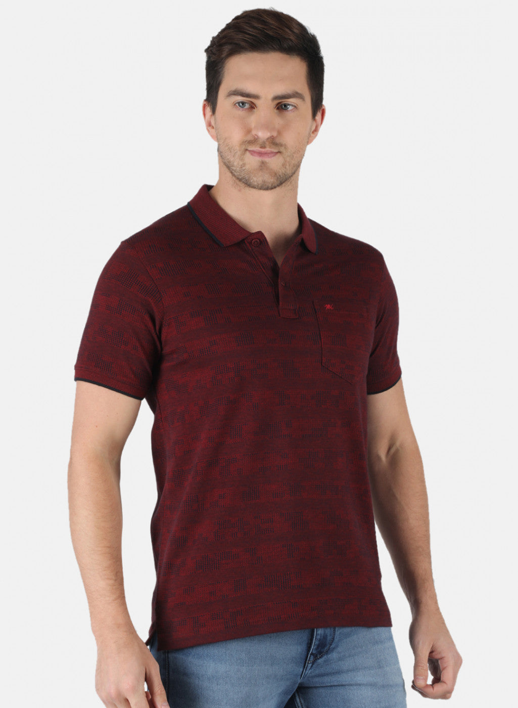 Men Maroon Stripe T-Shirt