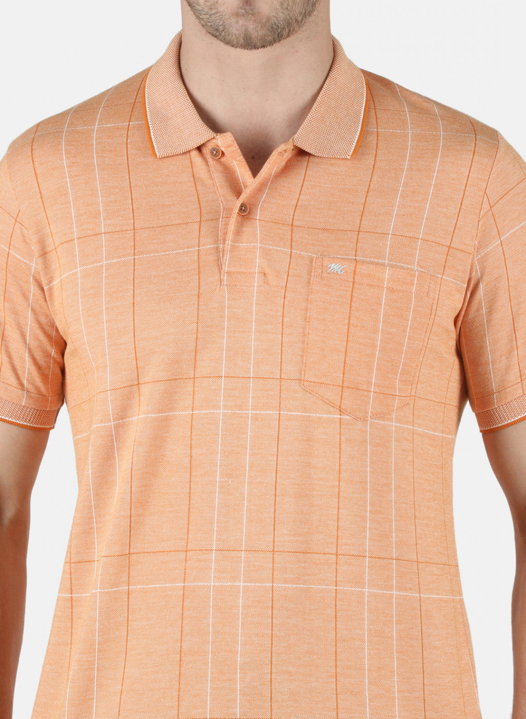 Men Orange Stripe T-Shirt