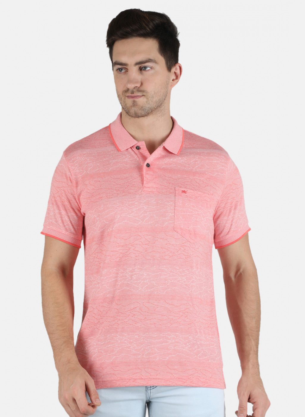 Men Orange Stripe T-Shirt