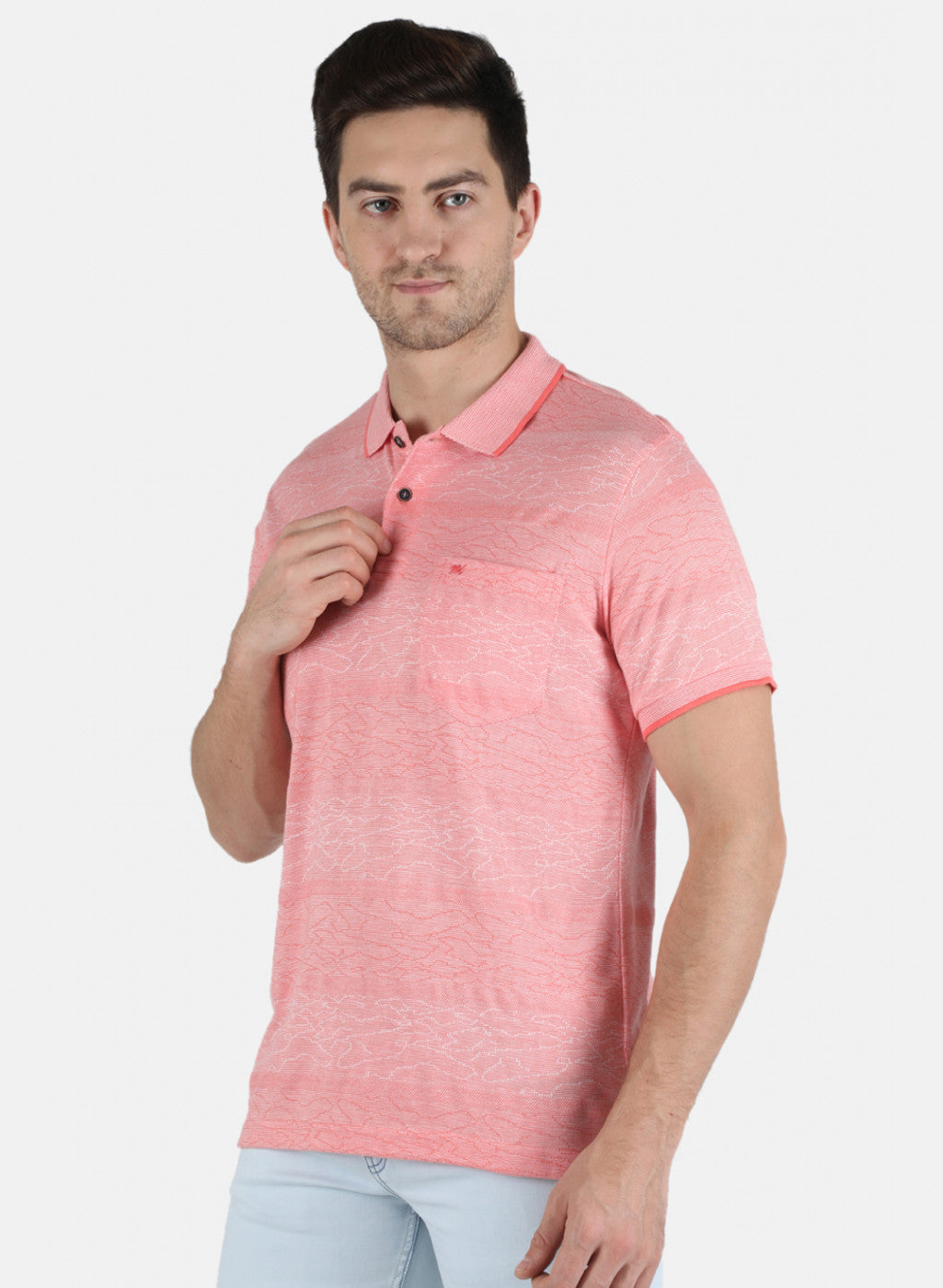 Men Orange Stripe T-Shirt