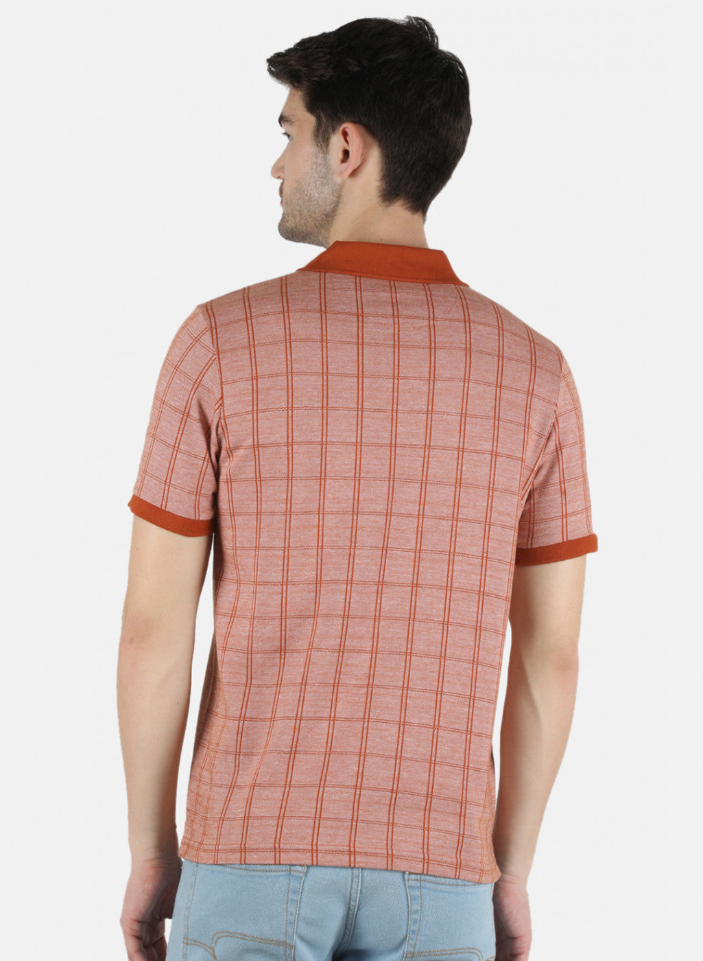 Men Orange Stripe T-Shirt