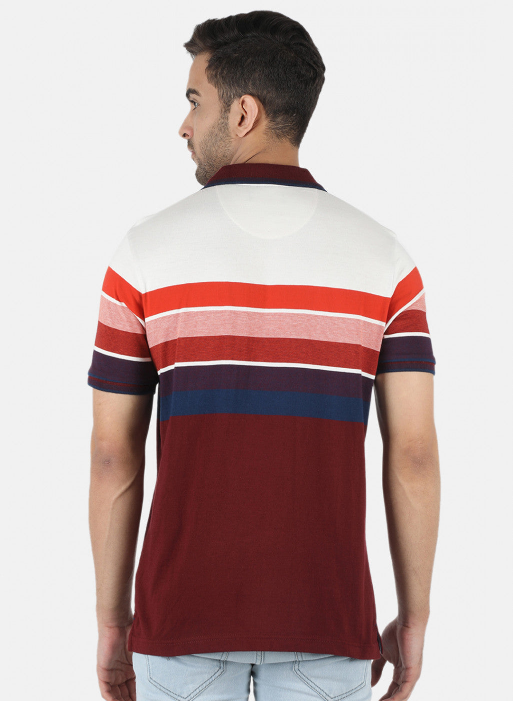 Men Orange Stripe T-Shirt