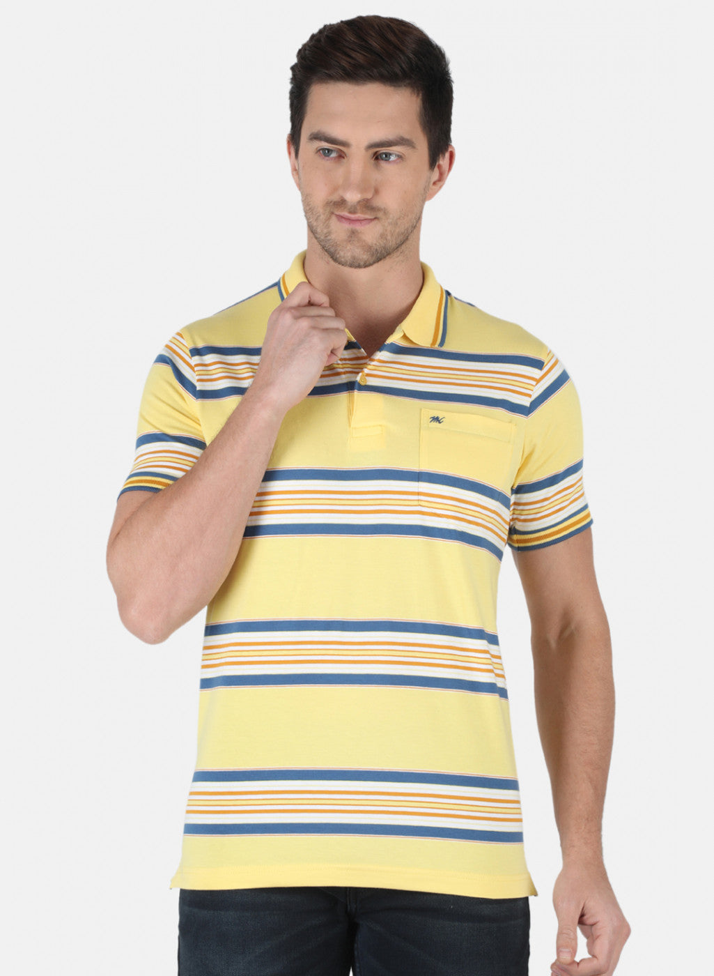Men Yellow Stripe T-Shirt