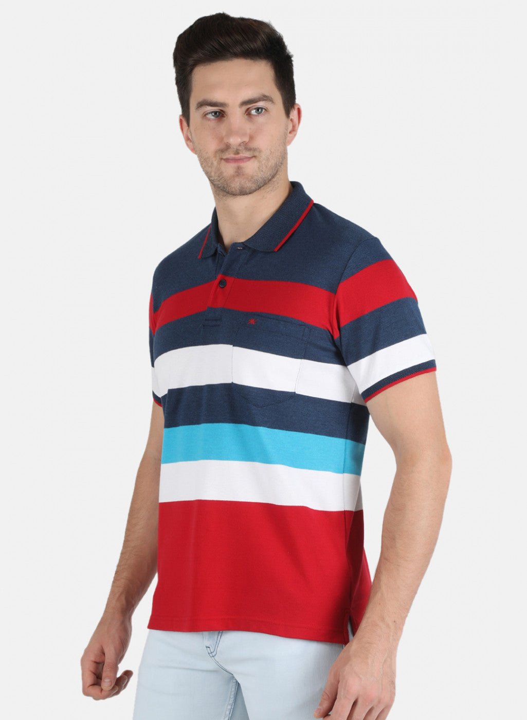Men Blue Stripe T-Shirt