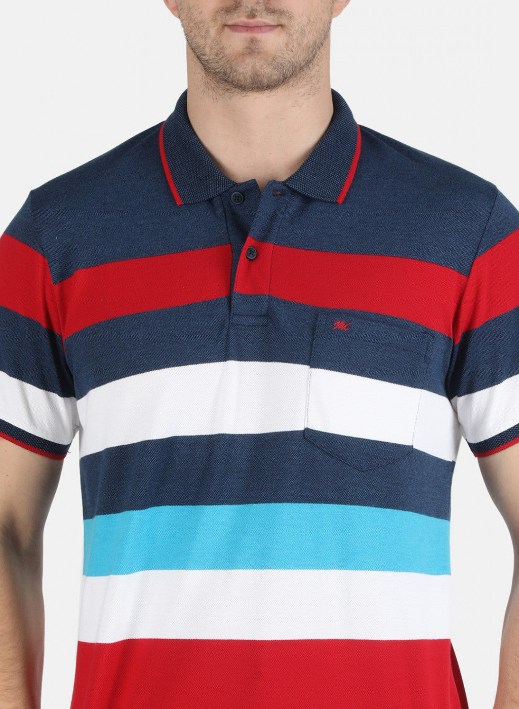 Men Blue Stripe T-Shirt