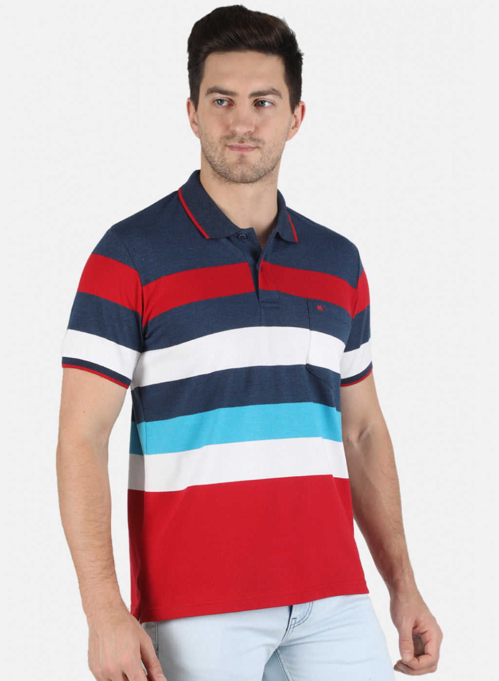 Men Blue Stripe T-Shirt