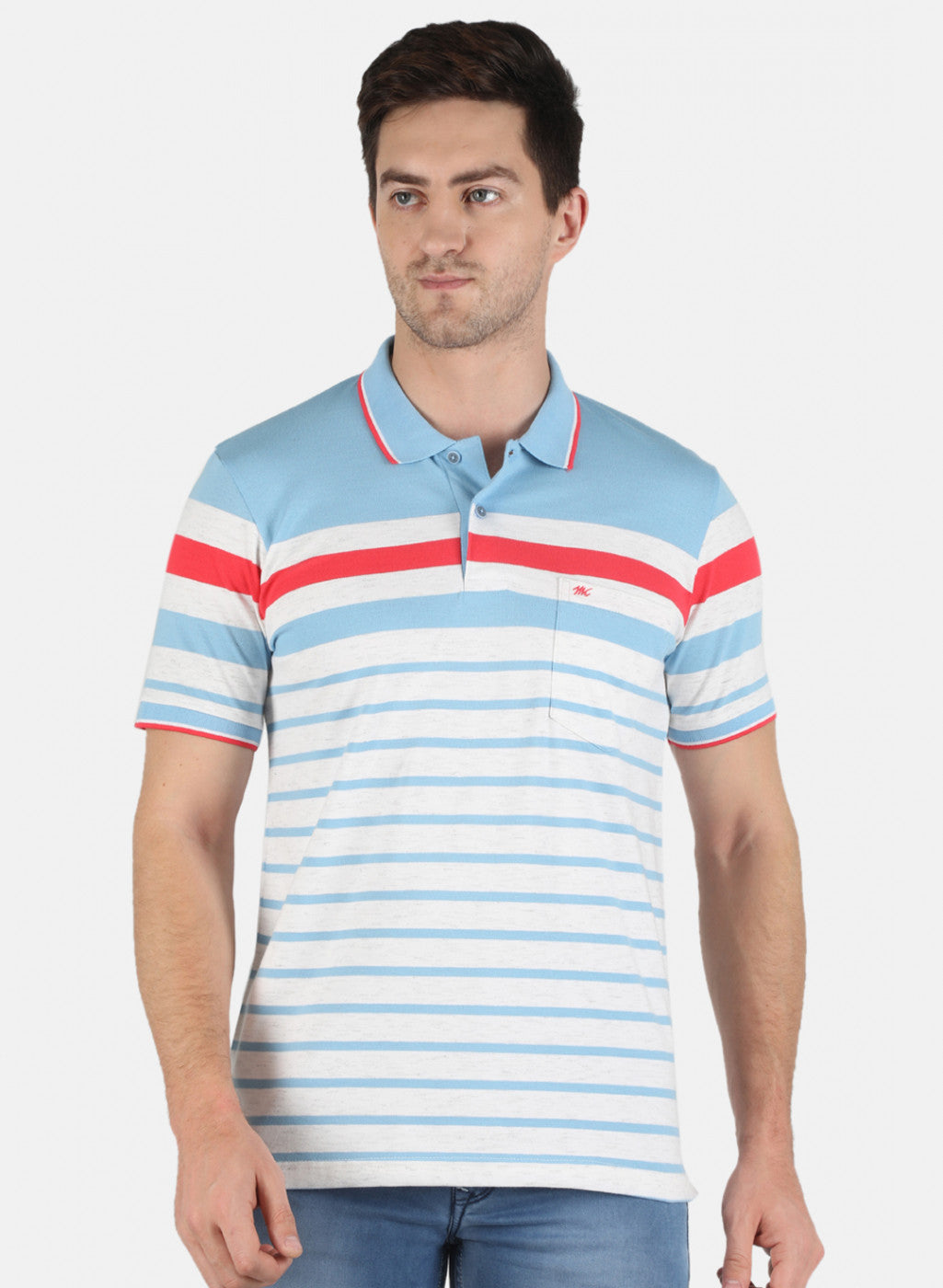 Men Blue Stripe T-Shirt