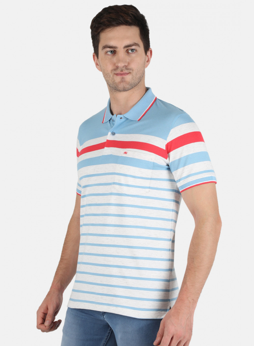 Men Blue Stripe T-Shirt