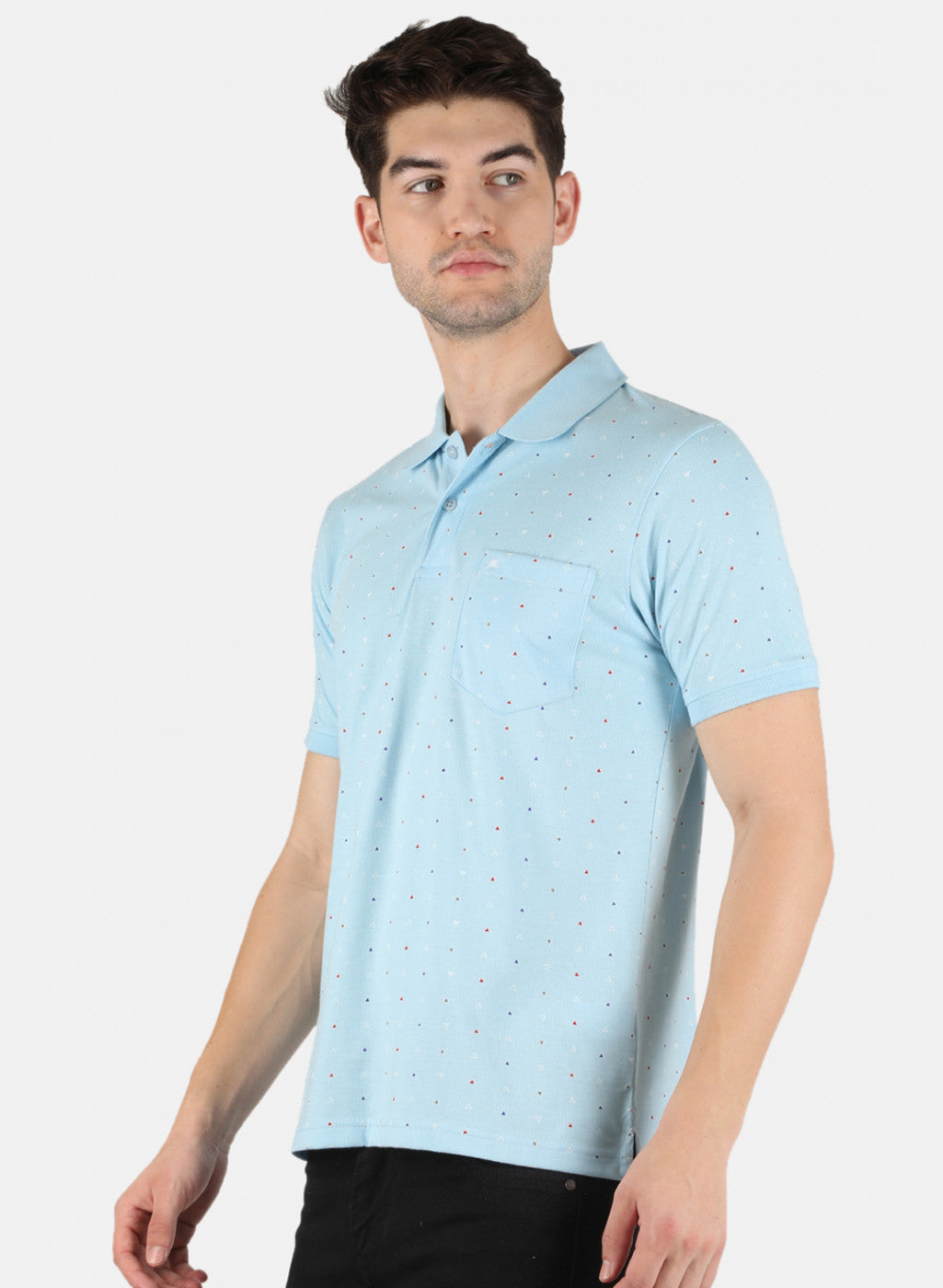 Men Blue Printed T-Shirt