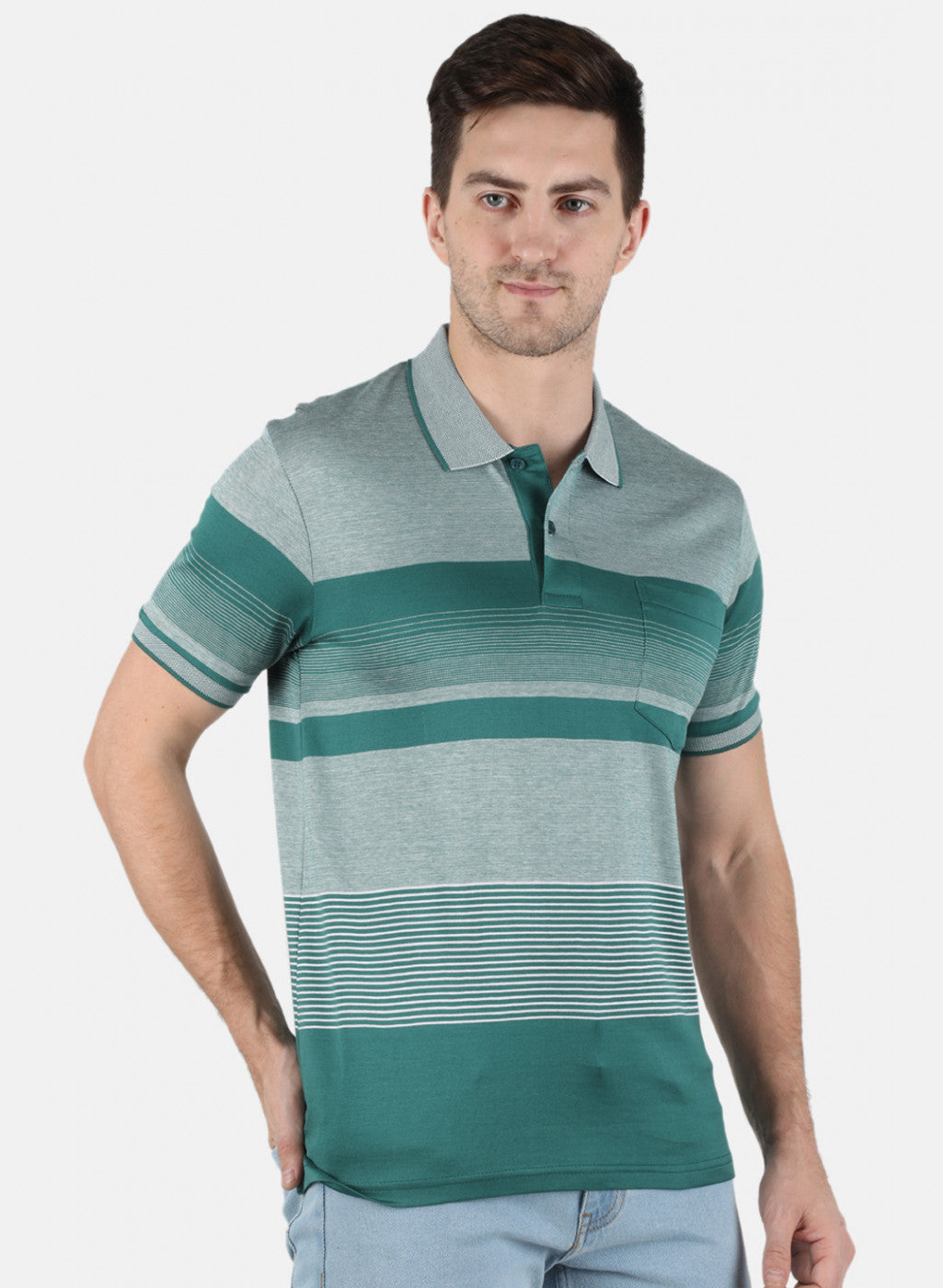 Men Green Stripe T-Shirt