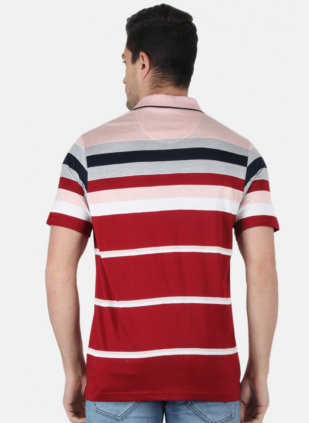 Men Pink Stripe T-Shirt