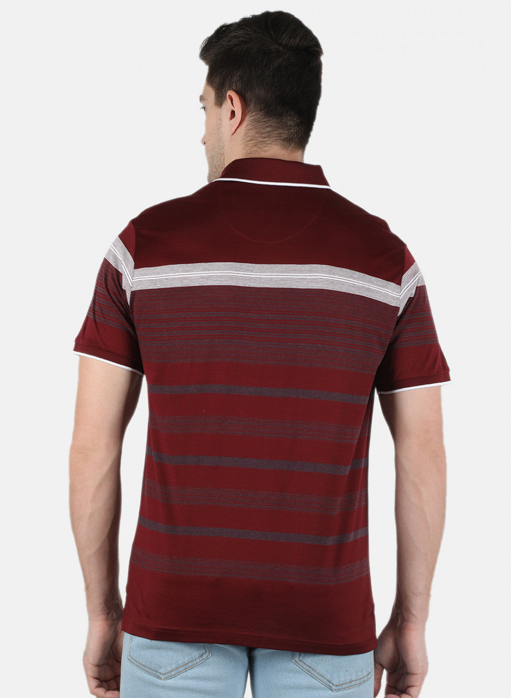 Men Maroon Stripe T-Shirt