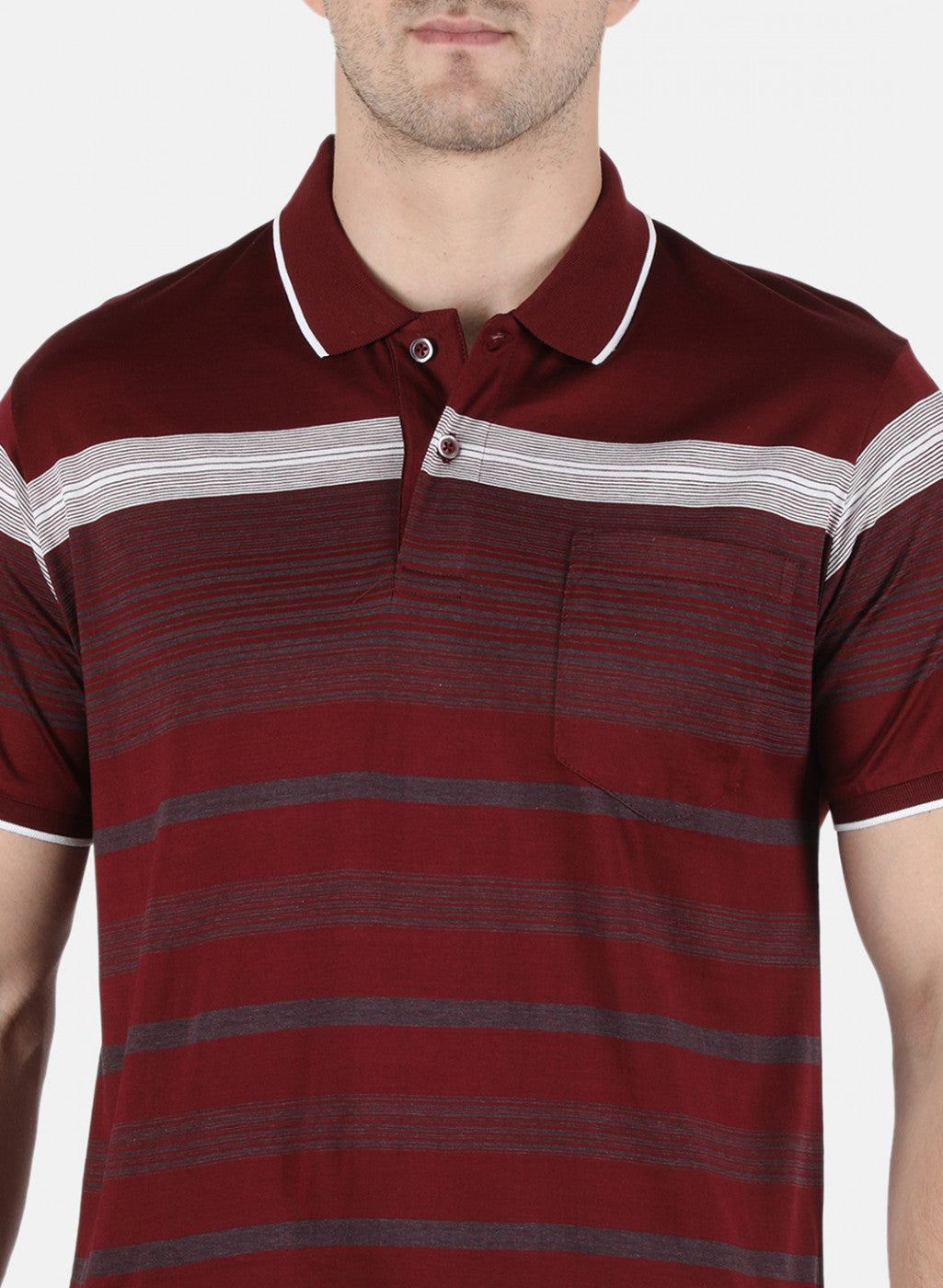 Men Maroon Stripe T-Shirt