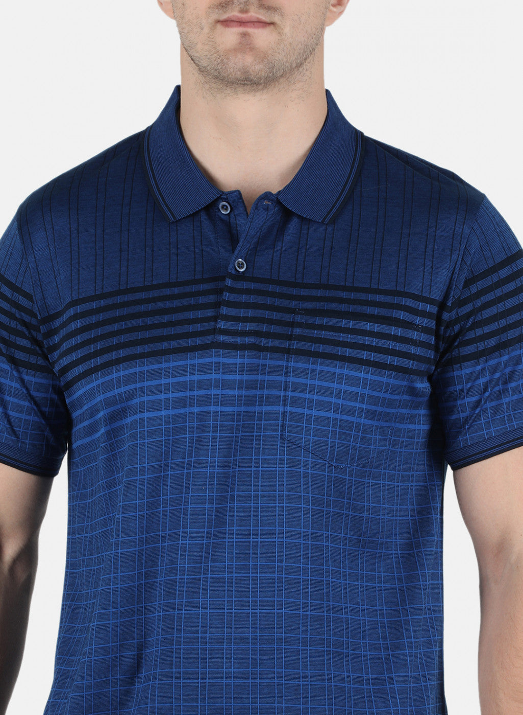 Men NAvy Blue Stripe T-Shirt