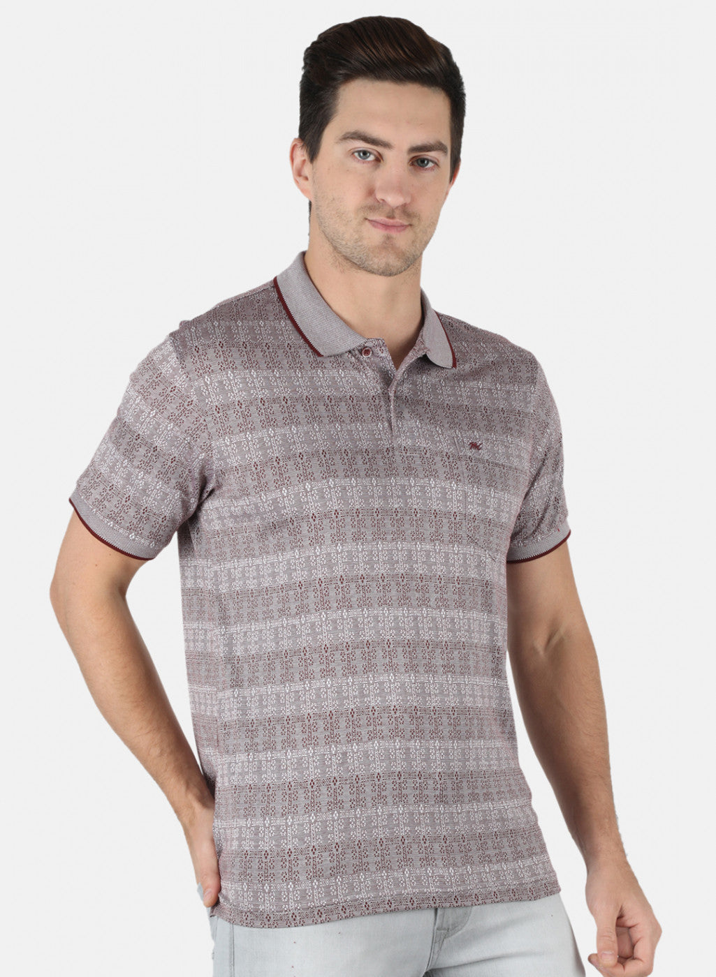 Men Maroon Stripe T-Shirt