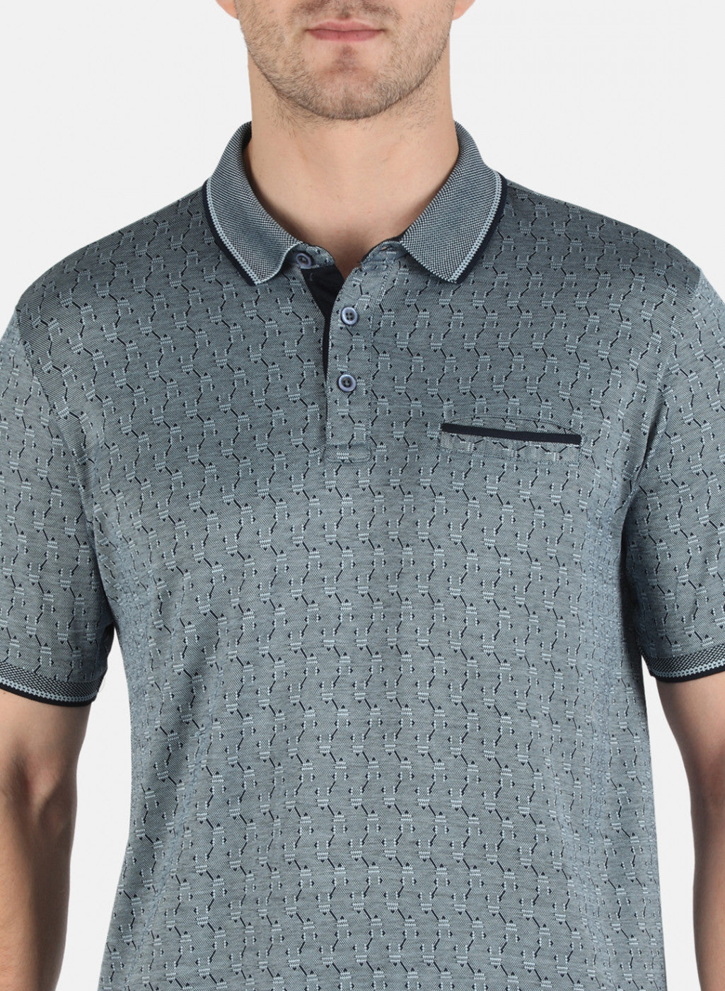 Men Blue Stripe T-Shirt