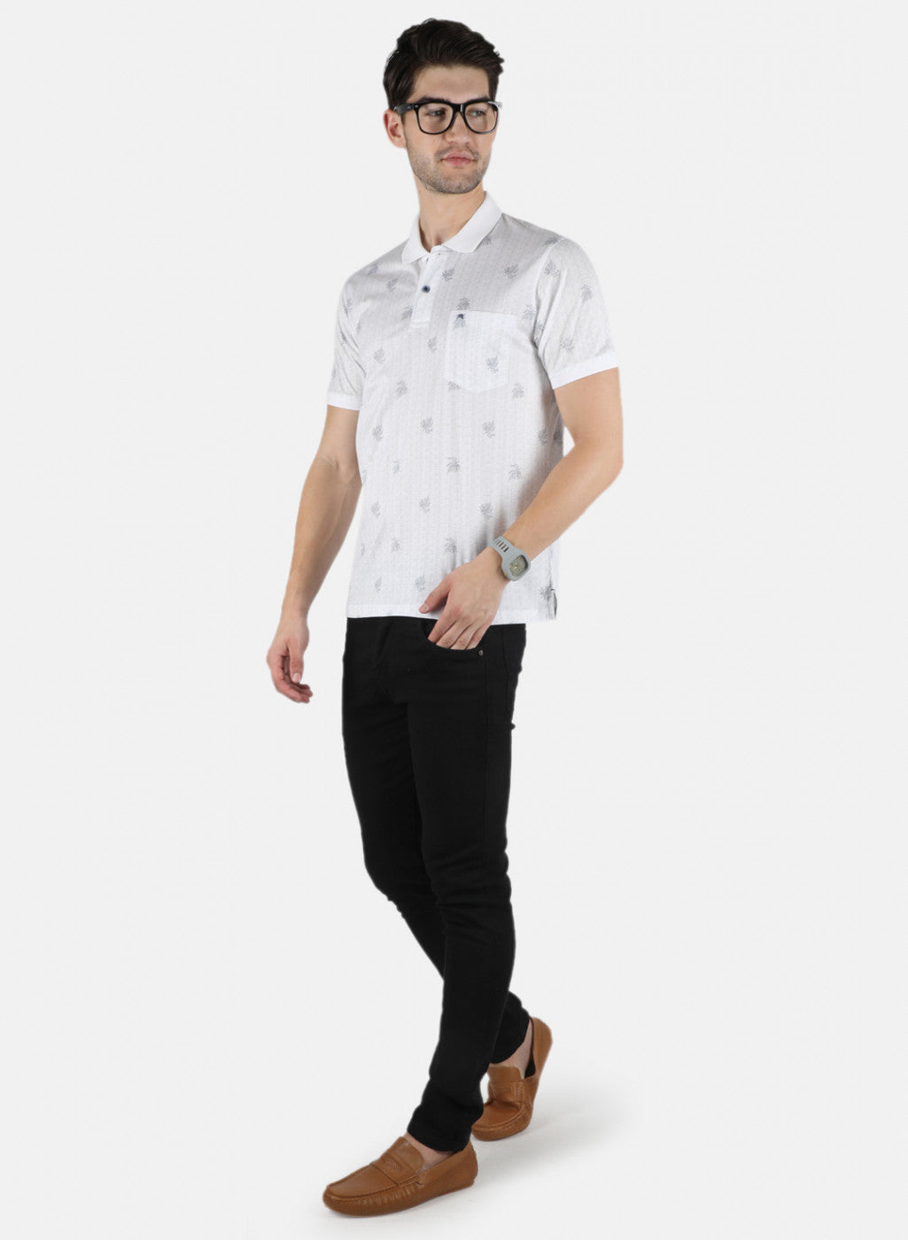 Men White Printed T-Shirt