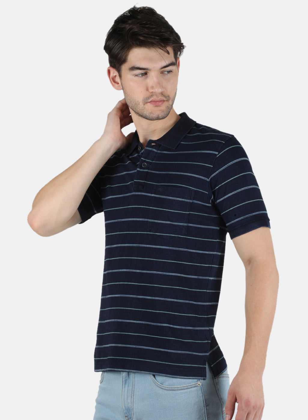 Men Blue Stripe T-Shirt